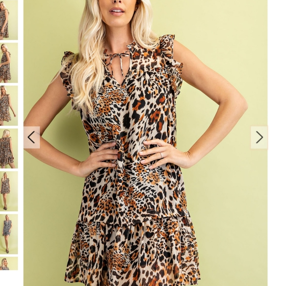 Tiger print ruffle sleeve dress LSU games